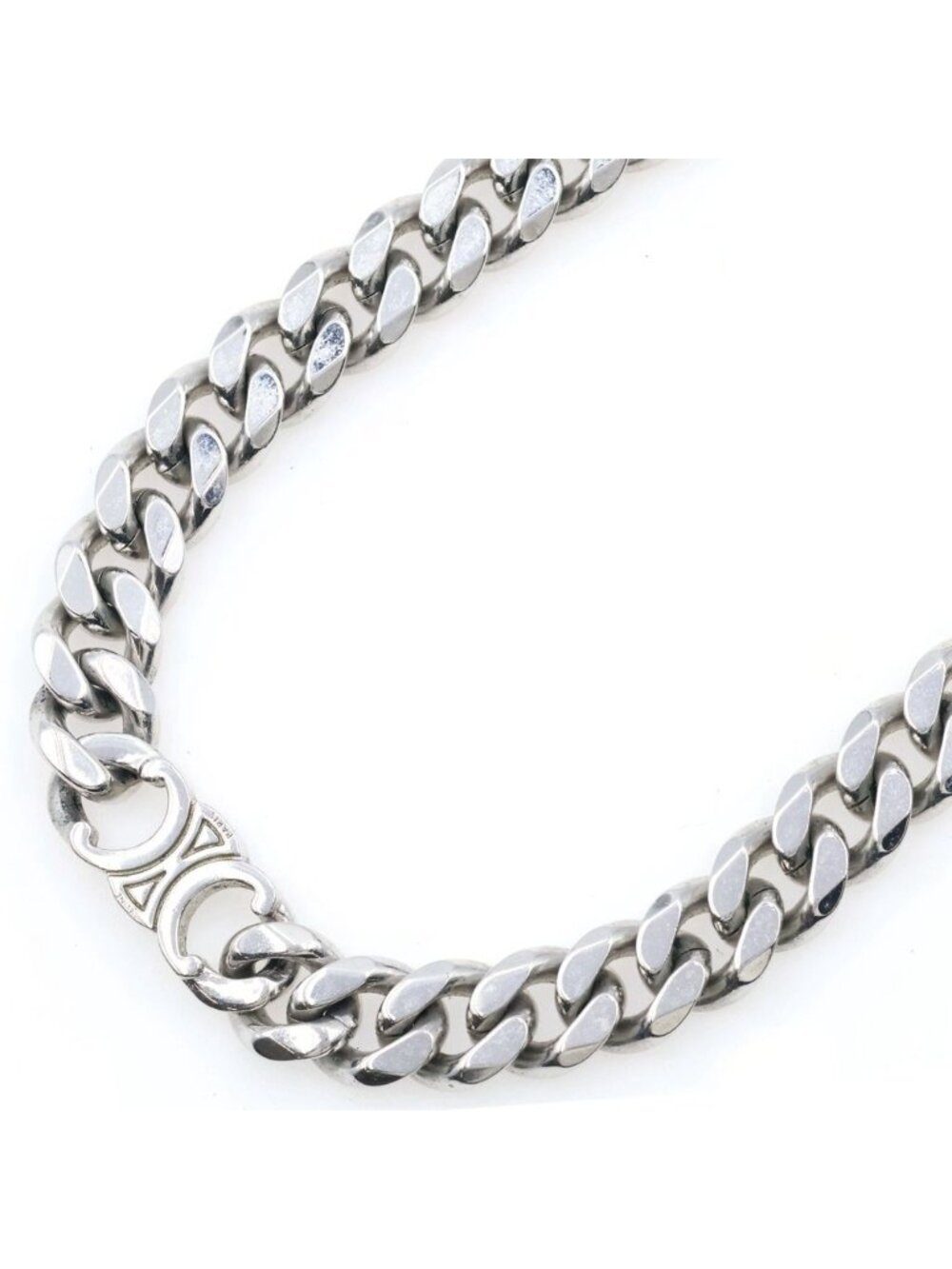 Celine Triomphe Gourmette Necklace Choker Silver